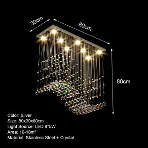 TOMAX K9 Crystal Pendant Light – Modern 100CM LED Chandelier for Living/Dining Room Café Bedroom Ceiling Decor