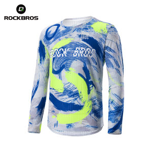 【Giao hàng địa phương】ROCKBROS Áo Đạp Xe Dài Tay Nam Nữ Form Rộng Thoáng Khí Nhanh Khô Nhẹ Co Giãn Áo Thể Thao In Họa Tiết Cho Đạp Xe Chạy Bộ