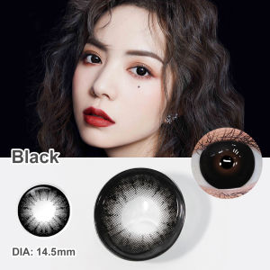 【Beli 1 gratis 2】Magister Softlens (-1.00 s/d -8.00) 14.5 mm Big eyes Lensa kontak berwarna SOFLENS Brown Black + 120ml Cairan pembersih lensa +lenscase