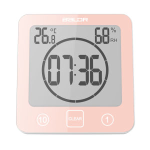 BALDR LCD Digital Waterproof Bathroom Wall Clock Shower Clocks Timer Temperature Humidity Kitchen Wash Room Timers