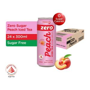 Pokka Ice Peach Tea Zero Sugar (24 X 300ML)