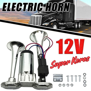COD KIRIM CEPAT Klakson Terompet Mobil Super keras Horn Double Tube 95dB 12V Relay Zinc Alloy - JD-1020