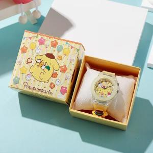 Jam tangan anak Motif Sanrio My Melody Cinnamorol Dengan Fitur Lampu LED Tali Silicone