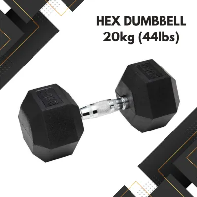 Hex Dumbbell 20kg-50kg Rubberized Hexagon dumbbells with Metal Handle Fitness Weight Training Home