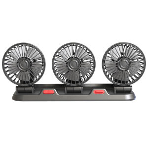 Car Fan 24V Three Headed Auto Cooling Air Fan 360 Degree Rotation Powerful Quiet 2 Speed 12V/24V Car Truck Special Powerful Cooling Fan