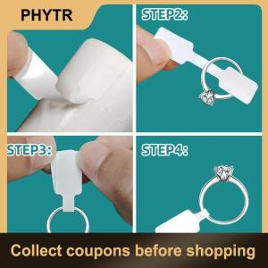 【PHYTR】 500PCs Roll Price Stickers Jewelry Price Tags Self Adhesive White Blank Sticker Kraft Paper Ring Necklace Earring Price Label