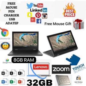 lenovo laptop chroomebook touch and flip 8GB RAM 32GB SSD ( 512GB) CAPACITY