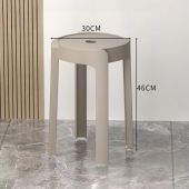 【SG Seller】Stackable Plastic Stool Chair Dining Chair Set of Living Room Round Stool Kitchen Stool Multi-Colour Options