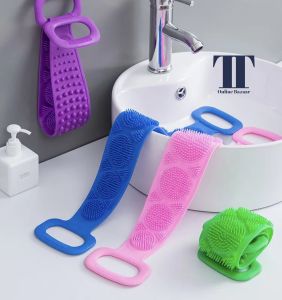 Extra Long Silicone Bath Towel Body Cleaning Scrubbing Rubbing