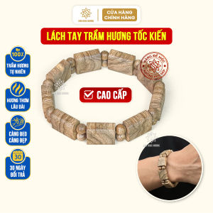 Lách tay trầm hương tốc kiến tự nhiên cao cấp Sơn Mộc Hương mùi thơm sống ngọt lâu dài đeo tay nam nữ mang ý nghĩa phong thủy may mắn tài lộc
