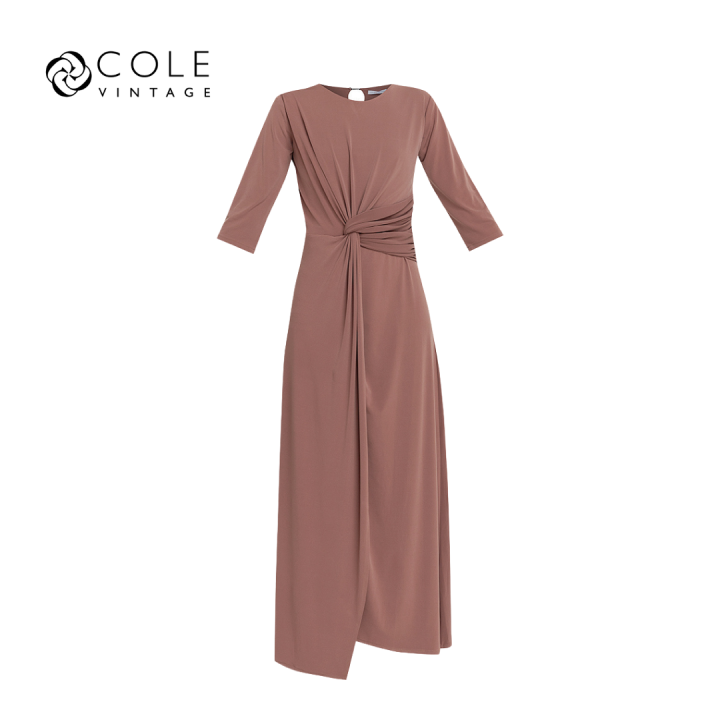 Cole Vintage Celementine Knot Front Maxi Dress Lazada PH