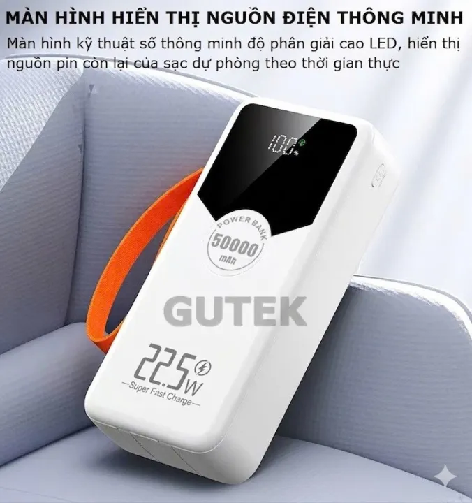 Sạc dự phòng 50000mAh sạc nhanh 22,5W pin dung lượng lớn có dây cắm nhiều điện thoại - Gutek GT230 | BigBuy360 - bigbuy360.vn Sạc dự phòng 50000mAh sạc nhanh 22,5W pin dung lượng lớn có dây cắm nhiều điện thoại - Gutek GT230 | BigBuy360 - bigbuy360.vn