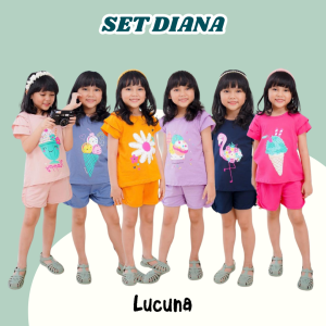 Setelan Anak Cewek Diana Lucuna Mix Warna Size 1-5 THN
