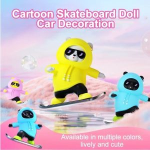 Car Skateboarding Dashboard Decorations Bear Car Ornament Car Interior Decorations Car Swinging Sliding Dashboard Ornaments