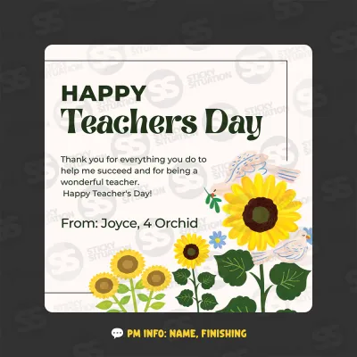 Teachers Day Stickers Personalized Name Custom Teacher Gift Labels Appreciation Goodie Bag Stickers Square