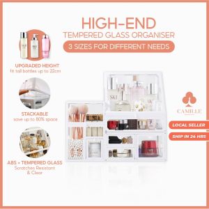 Makeup organizer Make up organizer box Cosmetic storage box Cosmetic organizer storage Premium Glass Makeup organiser Cosmetic storage