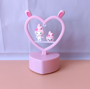 Money comes โคมไฟ LED รูปหัวใจ โคมไฟตั้งโต๊ะเล็กๆ ตกแต่งห้องนอน