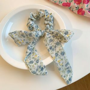 Dây buộc tóc đính nơ in họa tiết hoatrái cây phong cách mùa hè thanh lịch cho nữ GA625