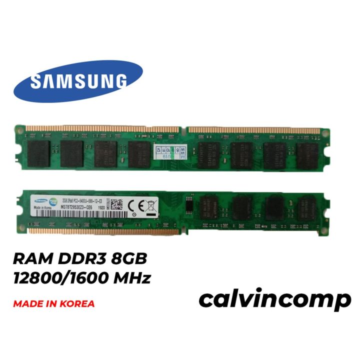 Memory RAM PC SAMSUNG/KINGSTON DDR3 8GB 12800/1600 MHz Lazada