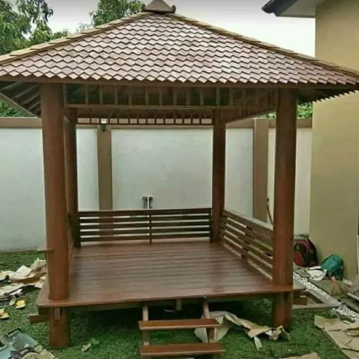 Jual gazebo kayu jati jepara ukuran 2x2 - Kab. Jepara - Jaya Agung  Furniture