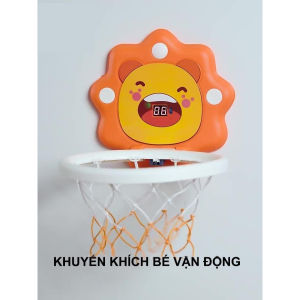[Kèm bóng] Đồ Chơi Bóng Rổ Cho Bé  Có Tích Điểm Tự Động Hình Sư Tử Đáng Yêu Trò Chơi Thể Thao nhựa ABS