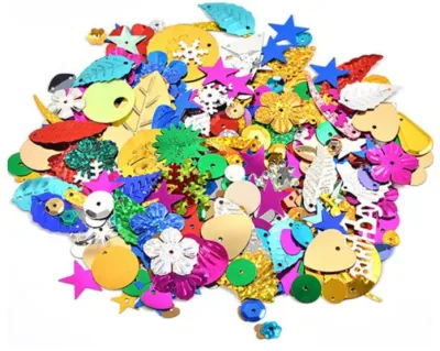 Labuci Berbagai Bentuk dan Warna / Sequin 15g Assorted Colour and Size for Art and Craft