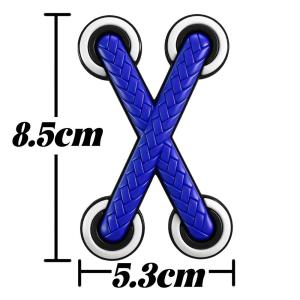 10Pcs X Shaped Shoelace Car Sticker 3D Silicone Waterproof Decal Automotive Door Side Bumper Roof Anti Wear Sunproof Exterior Emblem