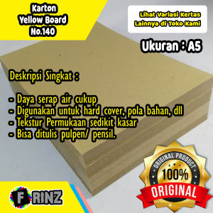 (ISI 10) Kertas Karton Kuning Bot No. 140 Uk. A5 / Carton Yellow Board / Hard Bord Cover Packing High Quality No 140