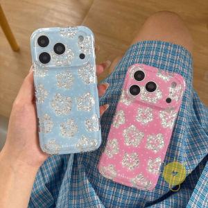 Phone Case For iPhone 17 Pro Max 16 15 TPU Flower Cover Classic Couple Korean Aesthetic