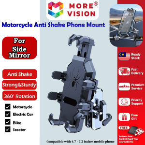 Motorcycle Phone Mount Anti Shake Shockproof Bicycle Riding Holder Clip Stand Handlebar Bracket Universal Rotation Bike