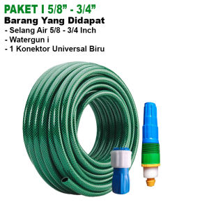 YIKUO Selang Air Cuci Motor 10 Meter Sampai 30 Meter Sepaket Selang Semprotan Air Selang Benang Anti Lumut 1/2 Inch Dengan Konektor Selang Cuci Mobil Siram Tanaman