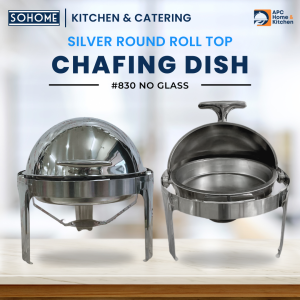 Round Chafing Dish Buffet Set Roll Top Stainless Steel Buffet Warmer Food Warmer Catering Dish