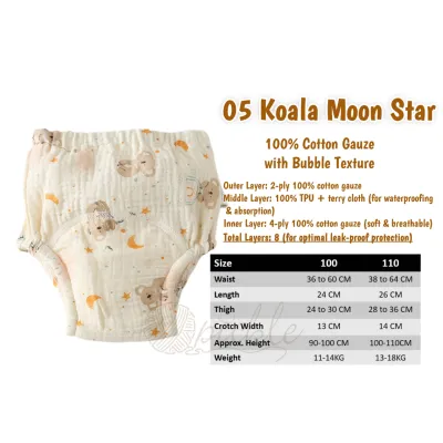 7/8 Layers Reusable Training Pants Toddler Potty Training Pants 7/8 Layers 100% Cotton Diaper Highly Absorbent