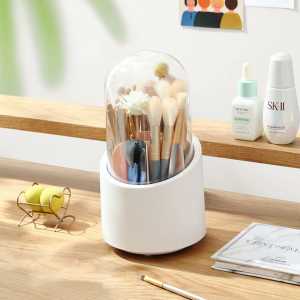 Tempat penyimpanan kuas kosmetik tempat kuas make up putar tempat alat tulis make brush storage rotating brush Holder