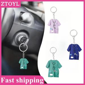 ZTOYL💝 Chic Dentist Costume Pendant Keychain Doctor Nurse Themed 2D Flat Acrylic Ornament Charm Bag Hanging Decoration Gift