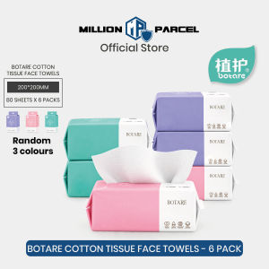 Botare Disposable Face Towel | Disposable Towel for Travel | Facial Tissue Cotton Tissue 80 Sheets | Wet Dry Facial Cleansing Towel for Makeup Removal Travel Baby Care
