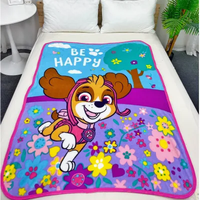 Imported flannel Paw Patrol childrens cartoon blanket four seasons childrens gift （127x152cm）