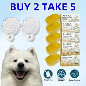 BUY1 TAKE 2  AKIIKA Herbal Pet Soap 200g For Dogs & Cats 100% Natural Handmade 200g