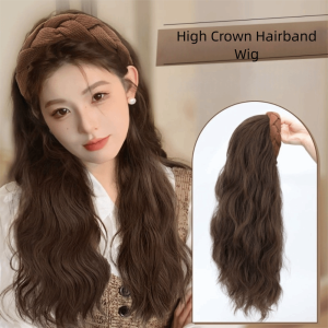 GARJLZ168 Dài gợn sóng Băng đô xoăn Tự nhiên Tóc nối Phụ kiện tóc tổng hợp Hình chữ U Dây buộc tóc Phụ nữ