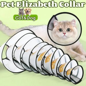 Pet Elizabeth Cone E-Collar Cat Dog Protective Cone Adjustable Safety Circle Pet Head Cover AntiBite
