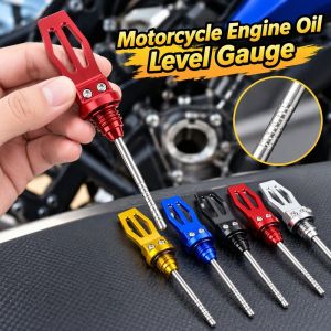 Universal Motorcycle Oil Dipstick Cnc Machined Aluminum Alloy Wear Resistant Non Slip Oil Measuring Rod Modification Accessory Fits Most Motorcycles