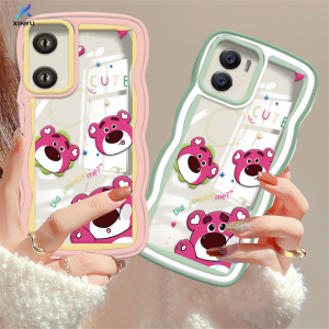 (Lokal Ready) Xinyu Casing hp OPPO A17 A17k OPPO A16 A16s A54s A16K A16e A57 4G A77s A15 A15S A12 A5S A54 A7 A95 A3S A11k A53 A31 A52 A92 F9 A76 A9 2020 Stroberi Kartun Penutup Pelindung Lembut Pinggiran Gelombang Warna-warni pola beruang Case