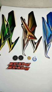 STRIPING RX KING 2005 HIJAU SATU SET EMBLEM TIMBUL BONUS STIKER OK DAN GARANSI 3TAHUN TERBAIK