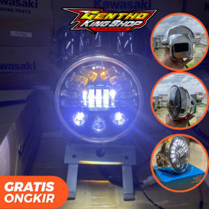 LAMPU Daymaker 7inc set batok ninja SS Ring besi detail ori