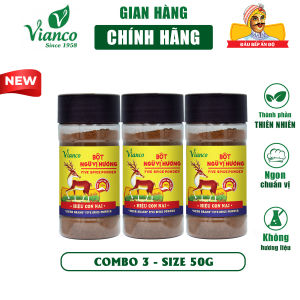 Combo 3 hủ bột gia vị ướp thịt Ngũ Vị Hương hủ 50g Hiệu Con Nai chuẩn vị Gia Vị Việt Ấn Vianco