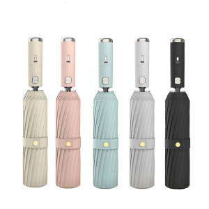 Compactly Foldable Sun Umbrella with Cooling Fan USB C Rechargeable Fan Sun Rain Umbrella for Terraces GolfBeach Use