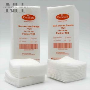 BOX of 50 Packs DURASAFE Non Woven Gauze Swab 4ply Size: 5cm x 5cm 7.5cm x 7.5cm 10cm x 10cm Packing: 100pcs/pack 40G