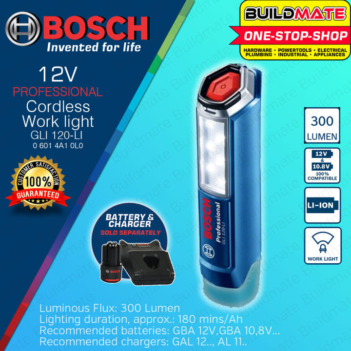 BOSCH Professional Lithium Ion LiIon Cordless LED Light GLI 120LI 06014A10L0 BUILDMATE BLC