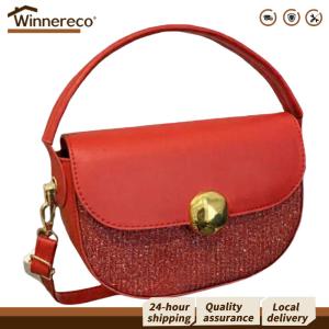 [Winnereco Flagship Mall]กระเป๋าสะพายข้างประดับเพชรพลอยหนัง PU สำหรับผู้หญิง ดีไซน์สวยงาม ทันสมัย เหมาะสำหรับงานและการเดินทาง