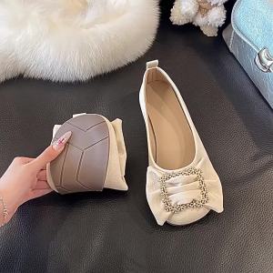 2025 Spring New Bowknot Flat Shoes For Women Soft Sole Comfortable Versatile Shallow Moccasins